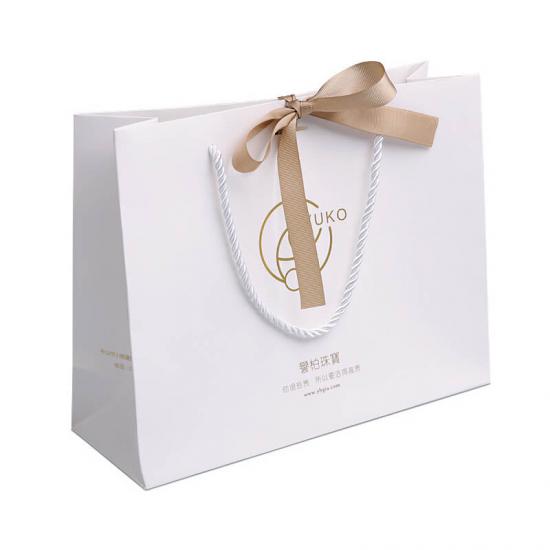 Luxus individuell bedruckte Geschenkpapier Einkaufstasche mit Ihrem eigenen Logo und Bowknot 