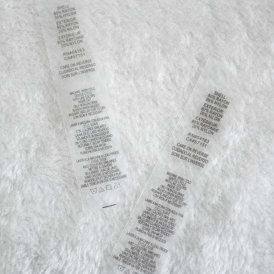 Custom Transparent TPU Waschen von Etiketten für Badebekleidung 