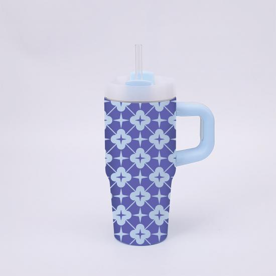 Monogramm-Kaffeebecher mit großem Fassungsvermögen, tragbarer stoßfester Wasserbecher